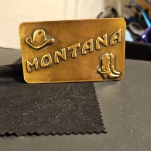 Chambers Montana Solid Brass Belt Buckle
